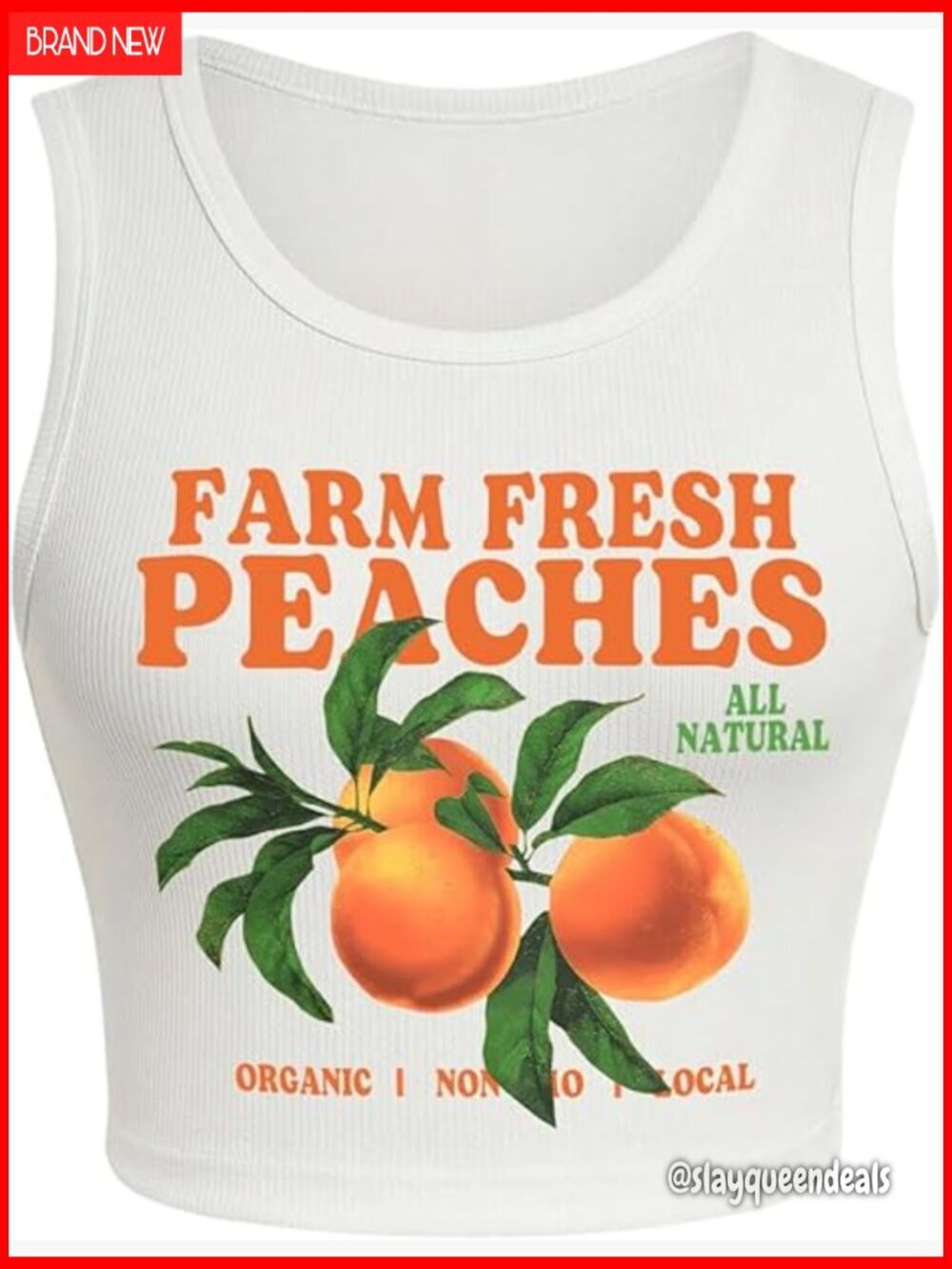 Slim Fit Rib Knit Crop Tank Top Sleeveless Graphic Print Summer Casual